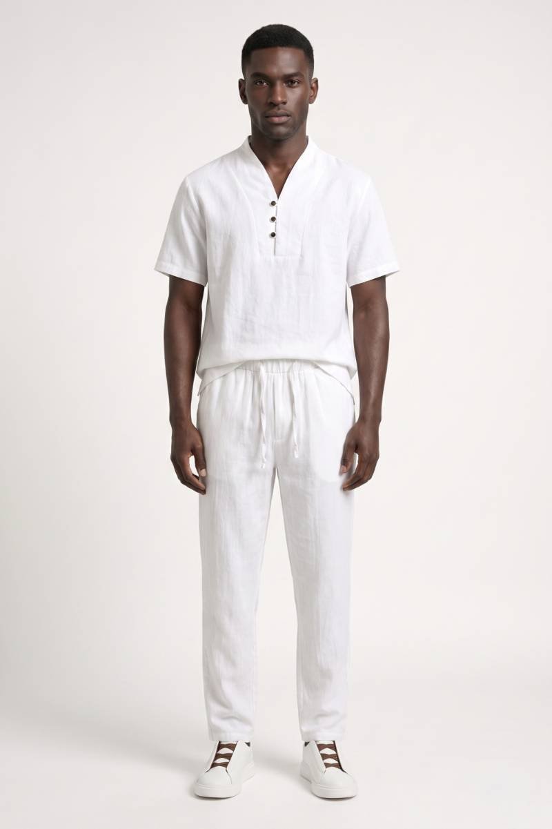 Da Uomo Set Outfit Camicia a Maniche Corte Pantaloni con Coulisse