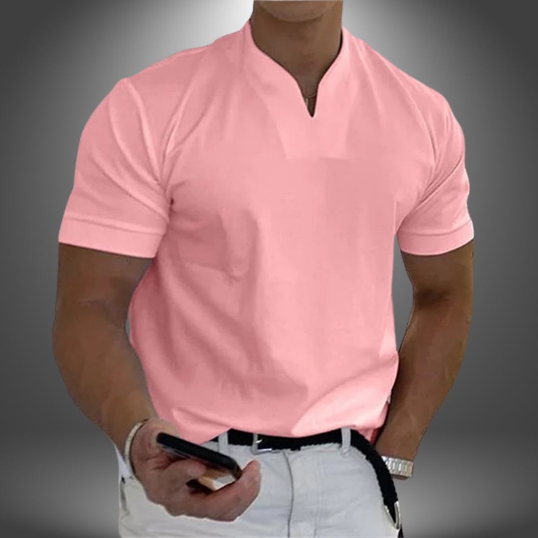 Da Uomo T-Shirt Scollo V Minimal Essenziale Relax Moderna