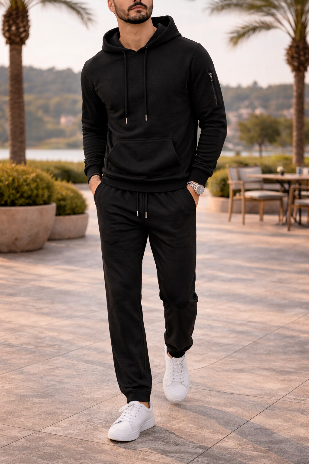 Da Uomo Completo Tuta con Felpa Cappuccio e Jogger Casual