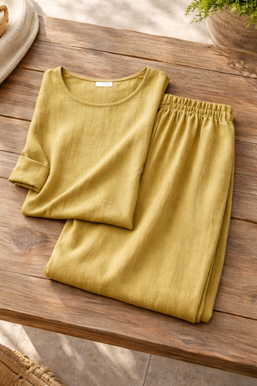 Da Donna Completo in Lino con Pantaloni Ampi