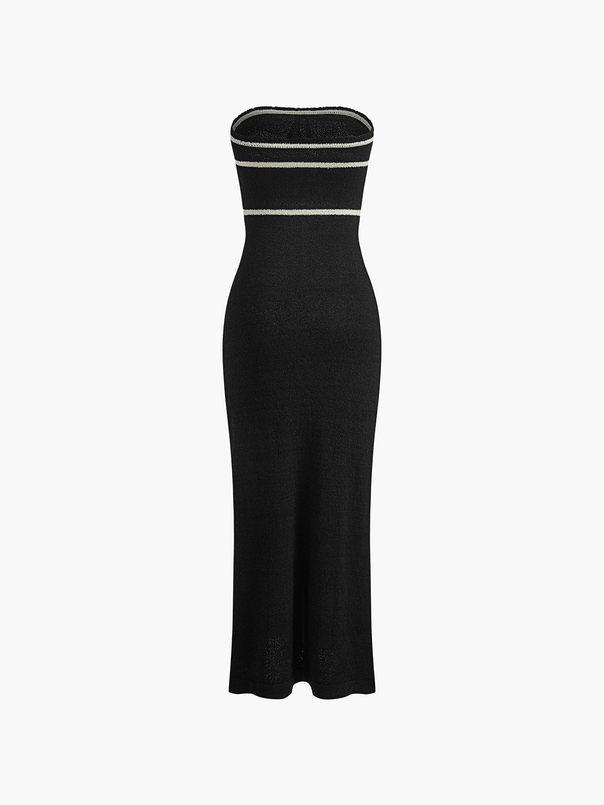 Da Donna Abito Midi Senza Spalline con Dettaglio Nodo Frontale