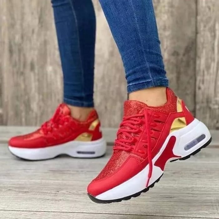 Da Donna Sneakers Stringate Suola Rialzata Casual Comode