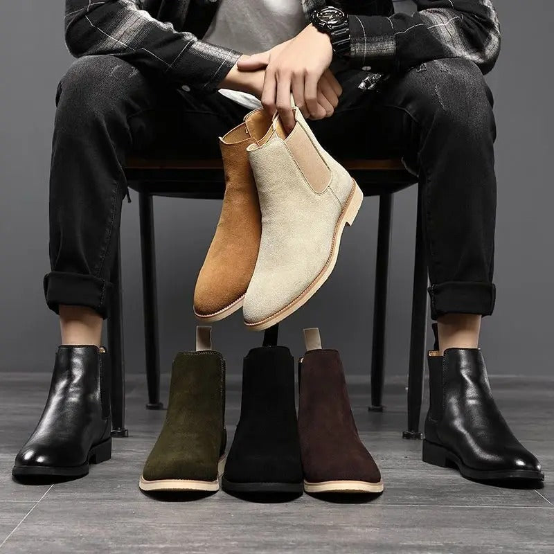 Da Uomo Stivaletti Chelsea in Camoscio Eleganza Casual Smart