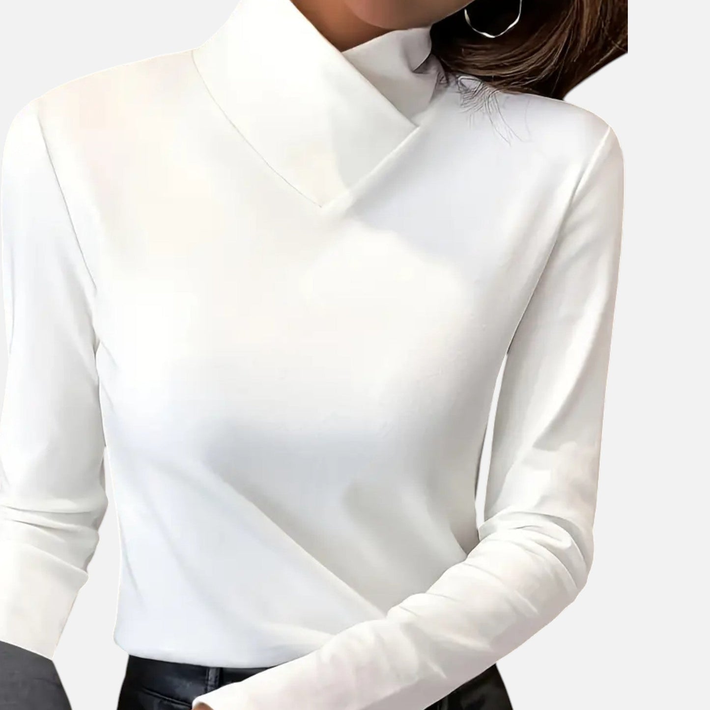Da Donna Blusa Collo Incrociato Maniche Lunghe Elegante
