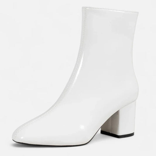 Da Donna Stivaletti Pelle Tacco Blocco Struttura Essenziale Elegante