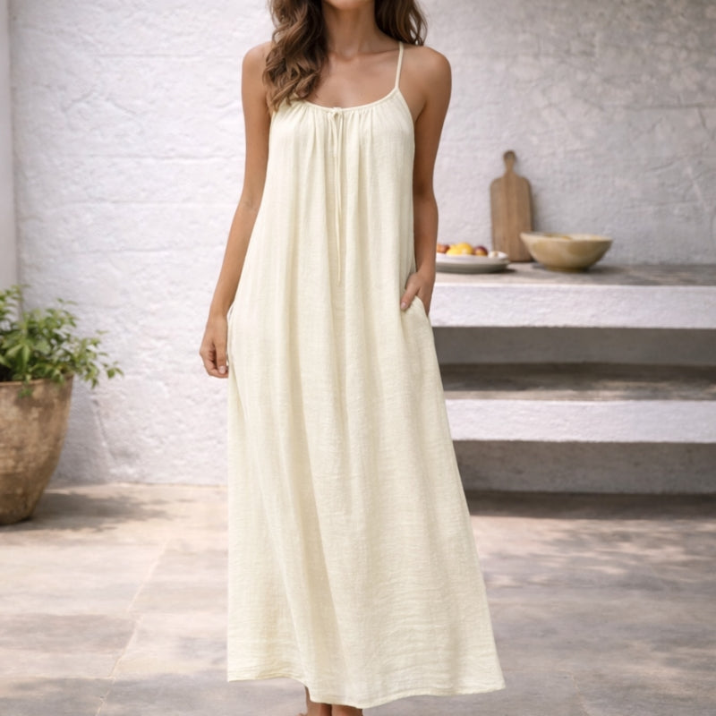 Women's Maxi Dress Adjustable Straps Loose Fit Relaxed Modern