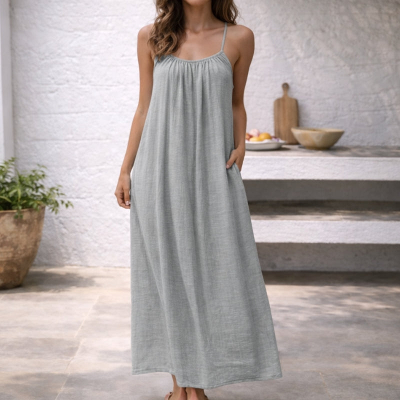 Women's Maxi Dress Adjustable Straps Loose Fit Relaxed Modern
