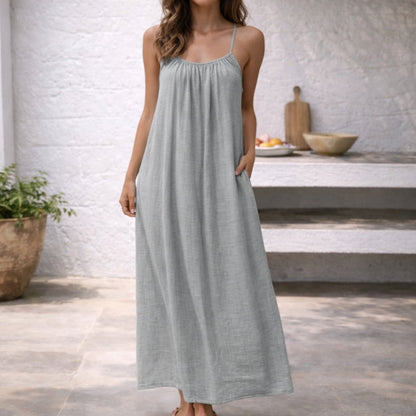 Women's Maxi Dress Adjustable Straps Loose Fit Relaxed Modern