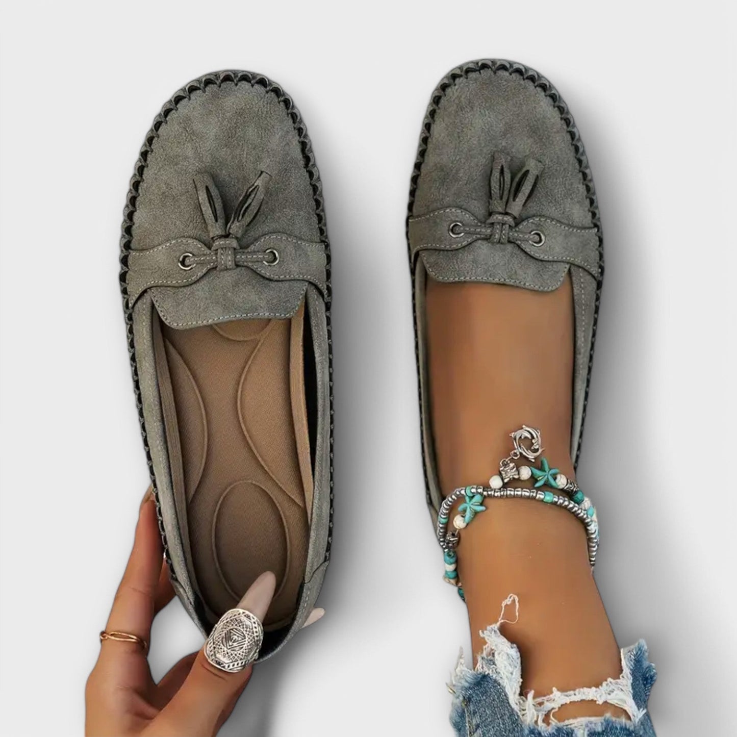 Women's Loafers Tassels Handmade Stitching Relaxed Modern