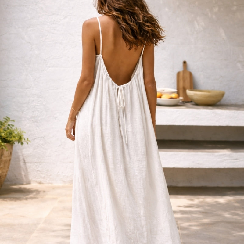 Women's Maxi Dress Adjustable Straps Loose Fit Relaxed Modern