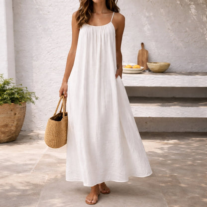 Women's Maxi Dress Adjustable Straps Loose Fit Relaxed Modern