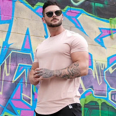 Da Uomo T-Shirt Essential Athletic Fit con Orlo Allungato