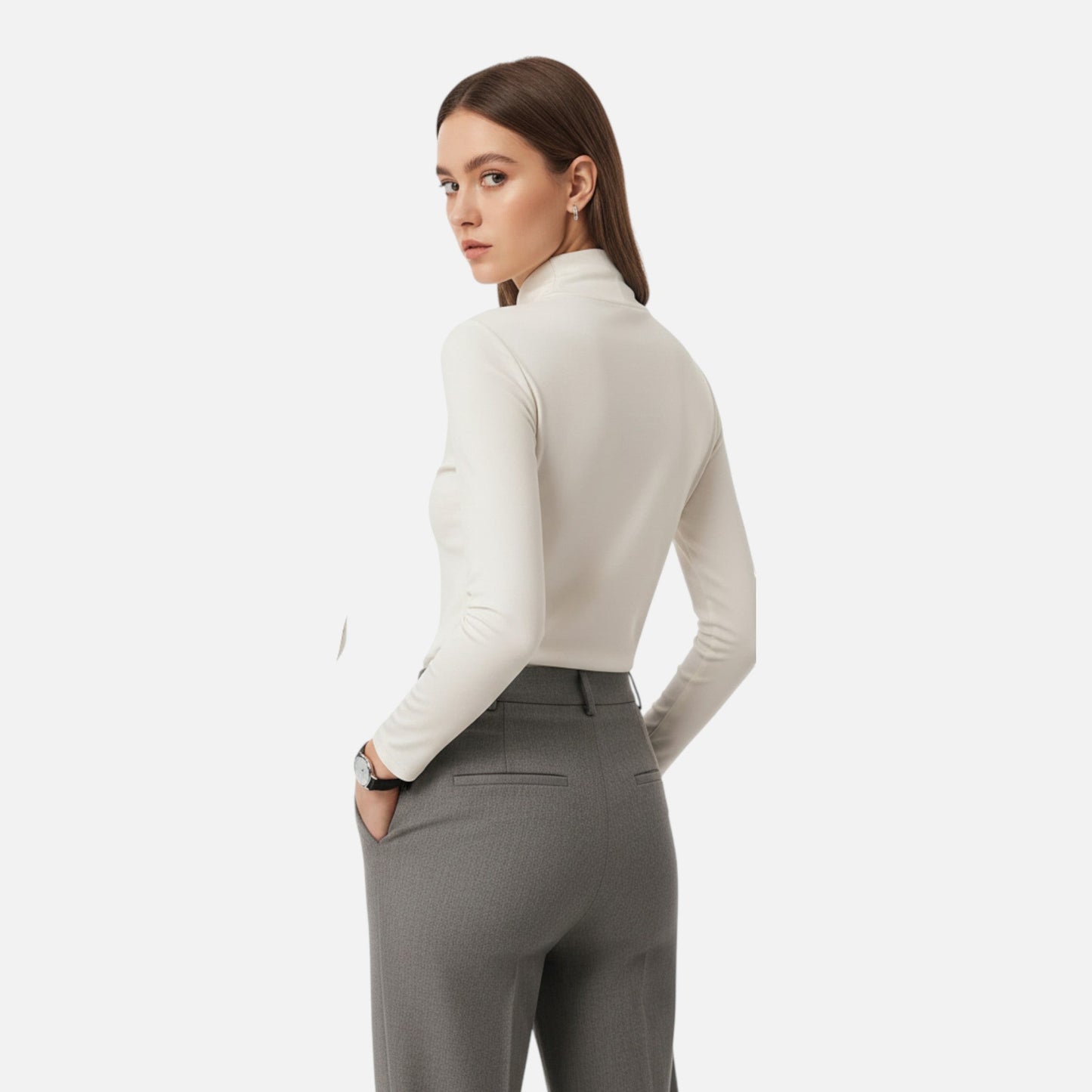 Da Donna Blusa Collo Incrociato Maniche Lunghe Elegante