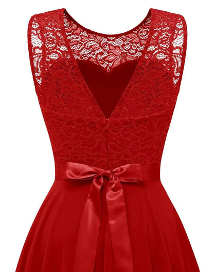 Da Donna Abito High-Low Elegante Fluido Senza Maniche