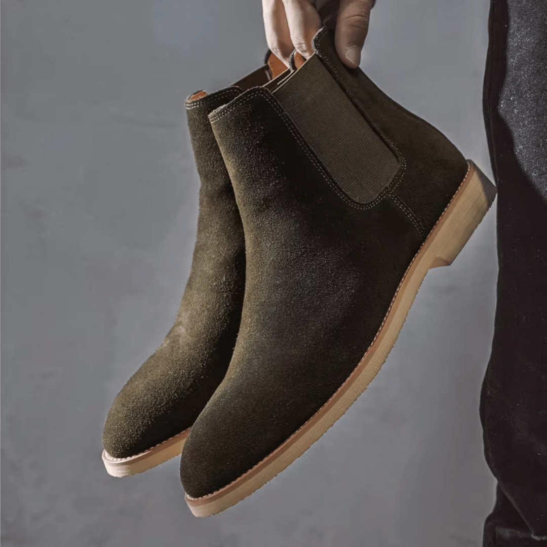 Da Uomo Stivaletti Chelsea Scamosciati Linea Minimal Casual Moderna