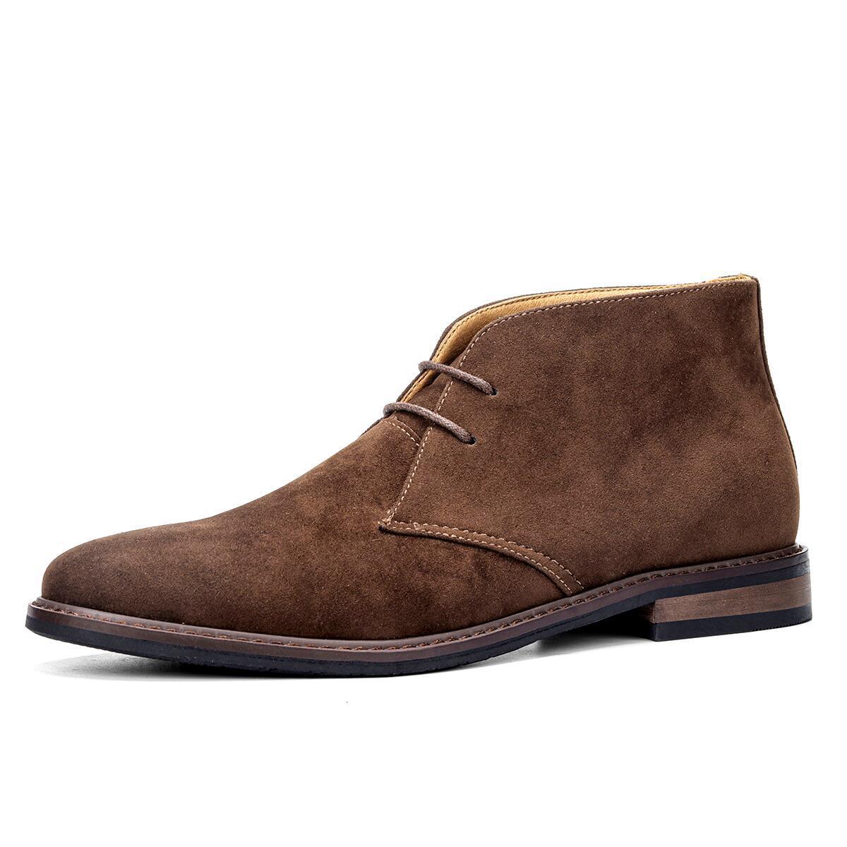 Da Uomo Stivaletti Chukka in Pelle Eleganza Smart Casual Stringati