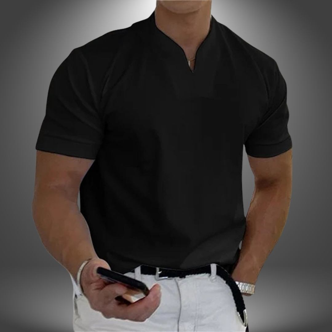 Da Uomo T-Shirt Scollo V Minimal Essenziale Relax Moderna