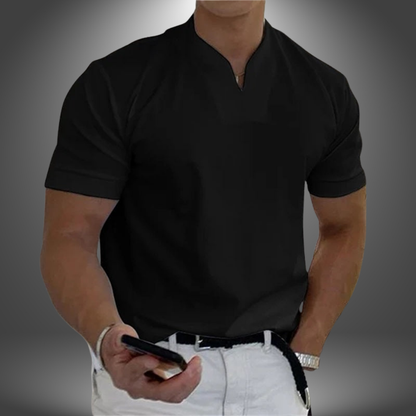 Da Uomo T-Shirt Scollo V Minimal Essenziale Relax Moderna