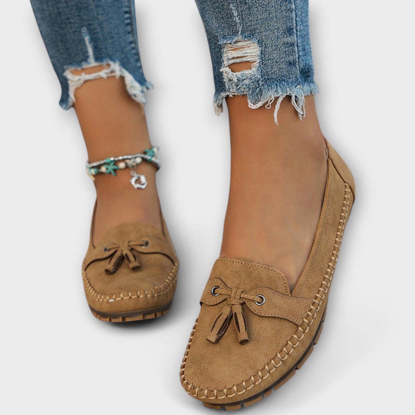 Women's Loafers Tassels Handmade Stitching Relaxed Modern