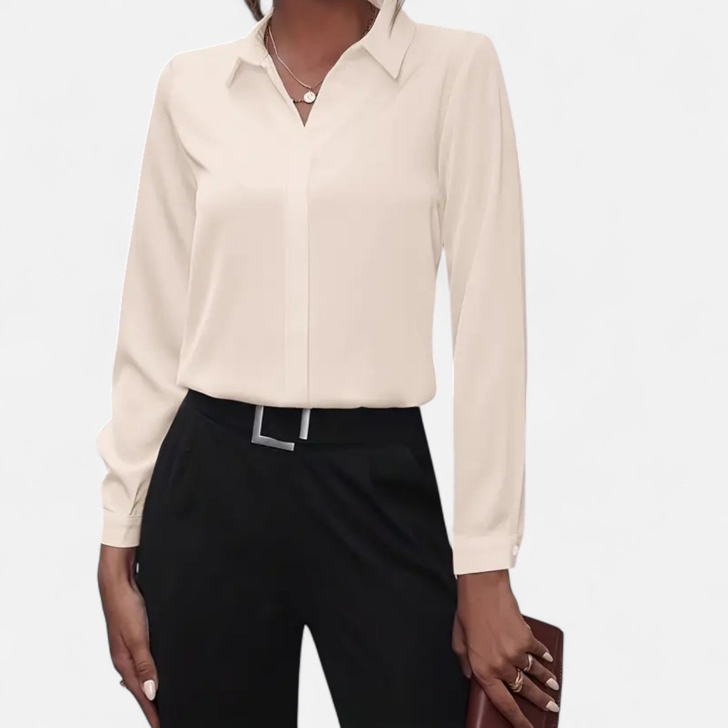 Da Donna Blusa Fluida con Scollo Aperto e Linea Essenziale