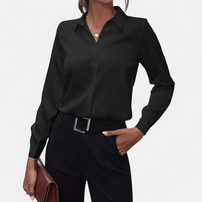 Da Donna Blusa Fluida con Scollo Aperto e Linea Essenziale