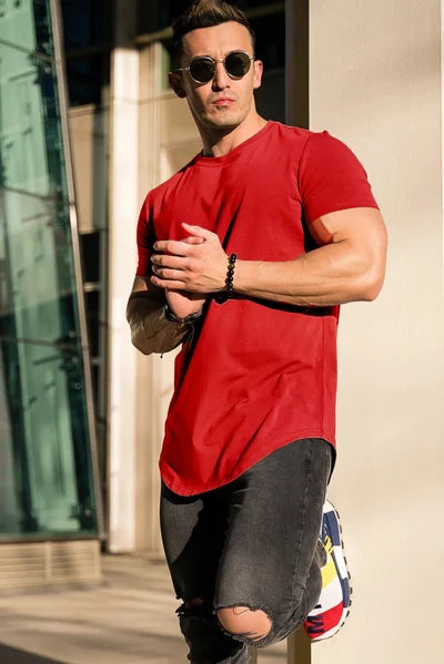 Da Uomo T-Shirt Athletic Extended Fit Performance Essential