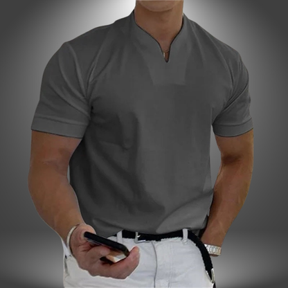 Da Uomo T-Shirt Scollo V Minimal Essenziale Relax Moderna