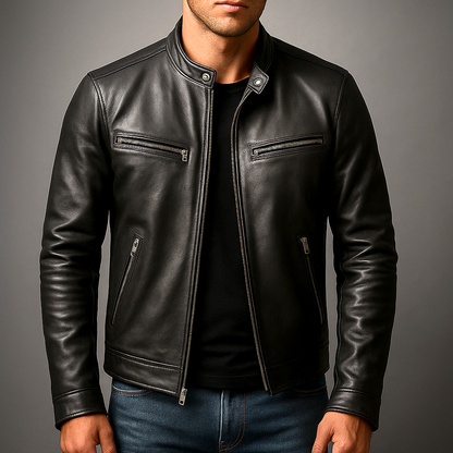 Da Uomo Giacca Vintage in Pelle Eleganza Maschile Senza Tempo