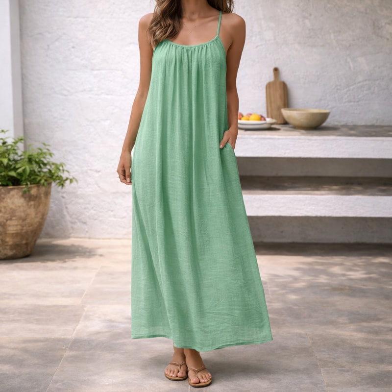Women's Maxi Dress Adjustable Straps Loose Fit Relaxed Modern