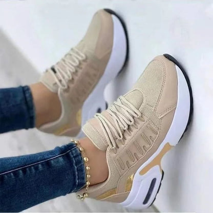 Da Donna Sneakers Stringate Suola Rialzata Casual Comode