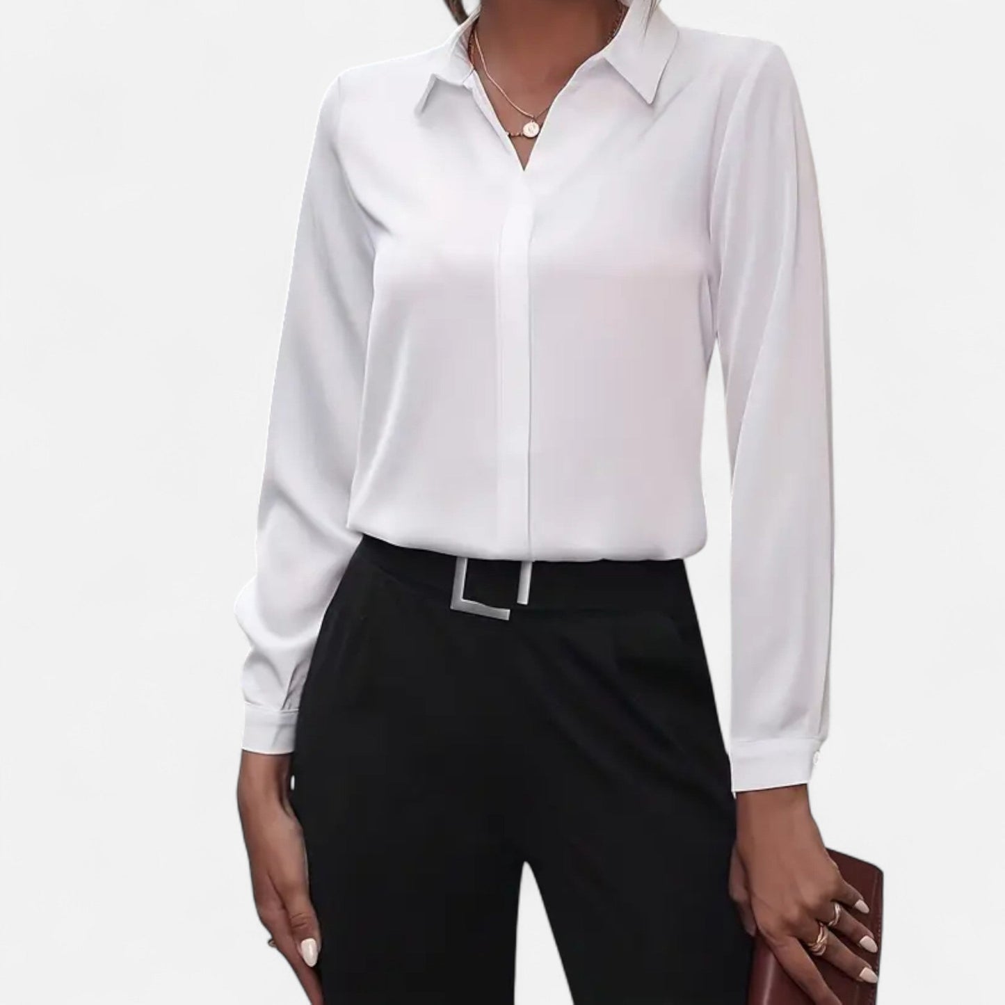 Da Donna Blusa Elegante Colletto Sartoriale Maniche Lunghe