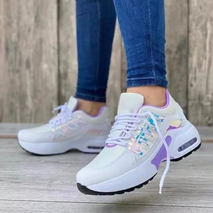 Da Donna Sneakers Stringate Suola Rialzata Casual Comode
