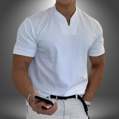 Da Uomo T-Shirt Scollo V Minimal Essenziale Relax Moderna