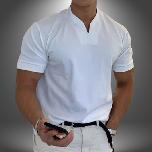 Da Uomo T-Shirt Scollo V Minimal Essenziale Relax Moderna