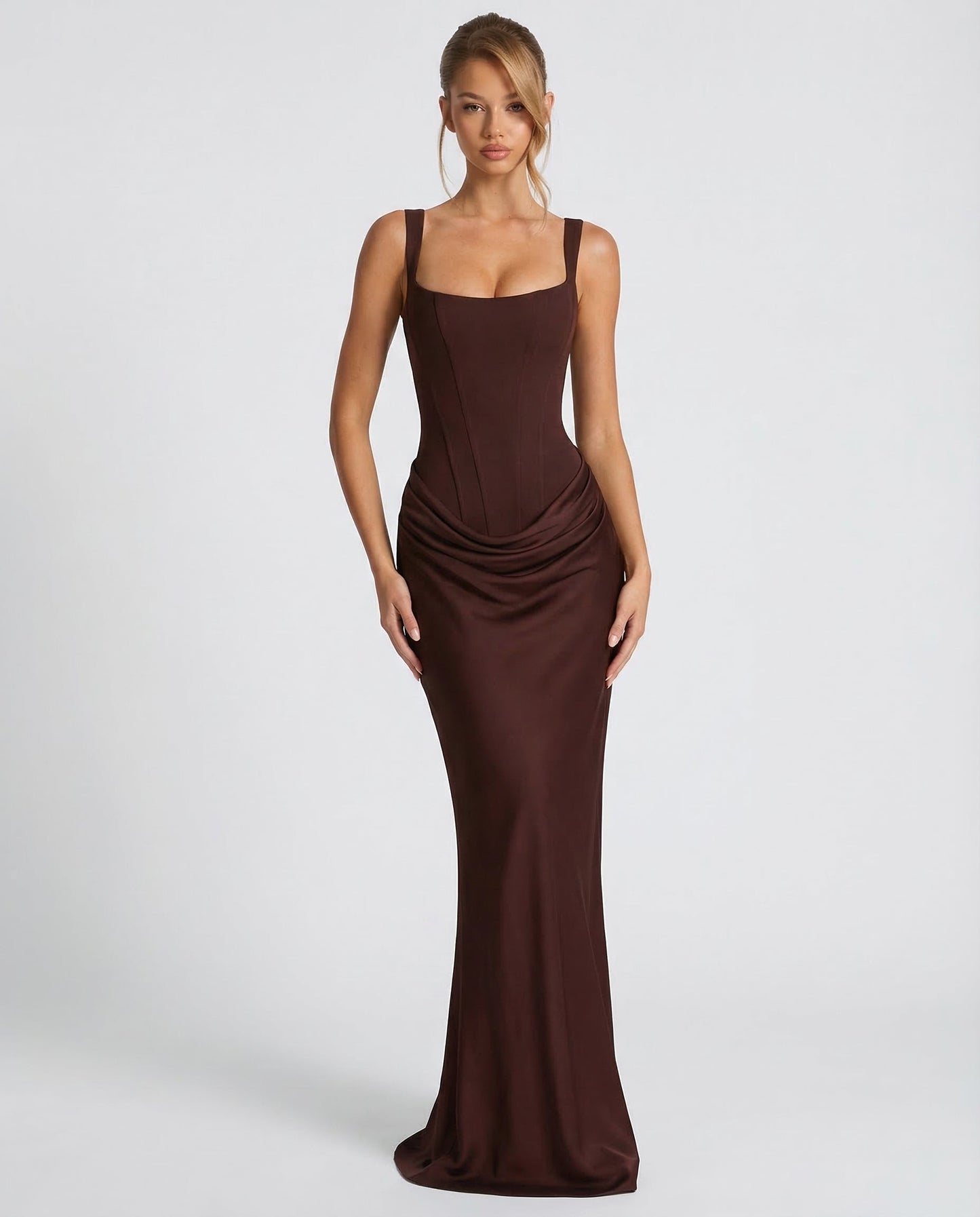 Da Donna Abito Maxi Corsetto con Drappeggio Sculpted Fit