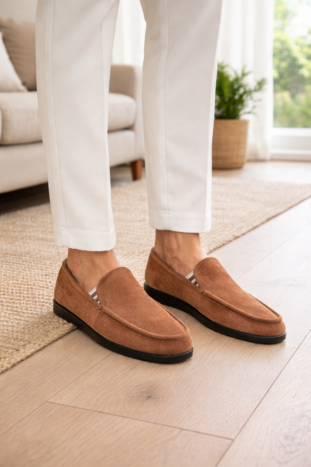 Da Uomo Mocassini Slip-On in Tessuto Testurizzato dallo Stile Casual Raffinato
