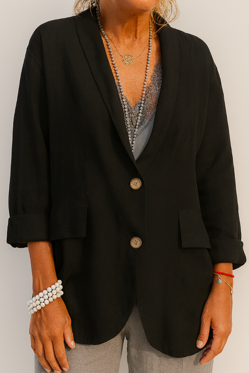 Da Donna Blazer Morbido con Chiusura a Bottoni