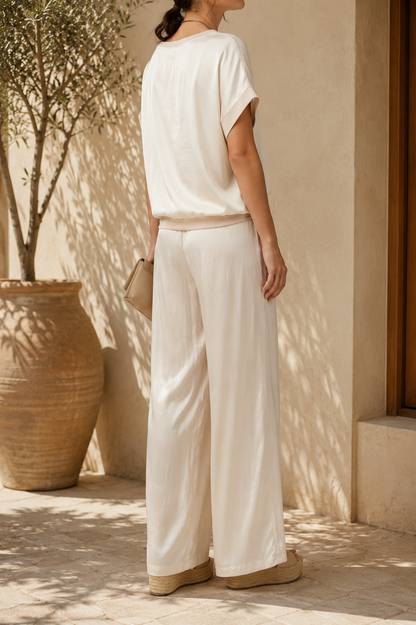 Da Donna Completo Relax con Pantaloni Ampi Coulisse