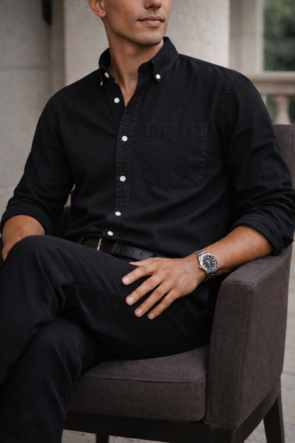 Men's Cotton Button-Down Shirt in Smart Casual Style