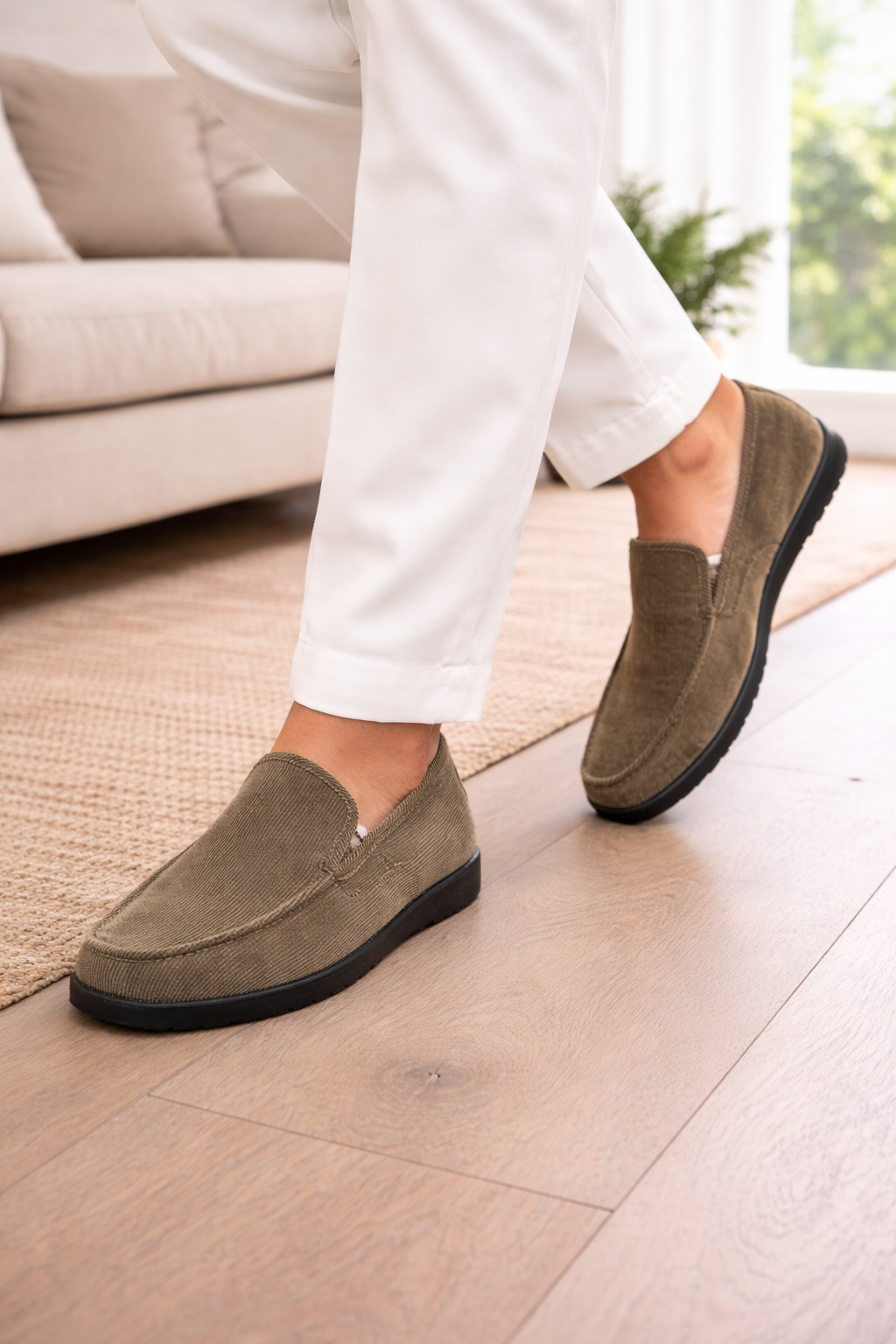 Da Uomo Mocassini Slip-On in Tessuto Testurizzato dallo Stile Casual Raffinato