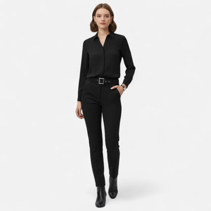 Da Donna Blusa Elegante Colletto Sartoriale Maniche Lunghe