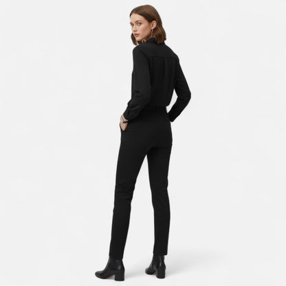 Da Donna Blusa Fluida con Scollo Aperto e Linea Essenziale