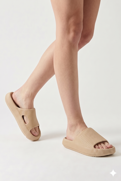 Da Donna Ciabatte Slide Fascia Testurizzata Suola Ammortizzata Comfort