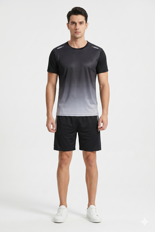 Da Uomo Completo Sportivo Tecnico T-Shirt Shorts Performance Training