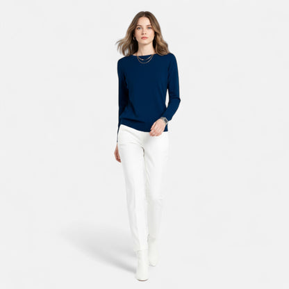 Da Donna Maglia Girocollo Minimal in Maglia Morbida