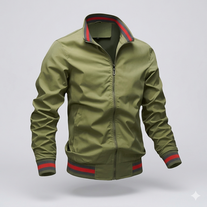 Da Uomo Giacca Leggera Zip Front Collo Strutturato Moderna