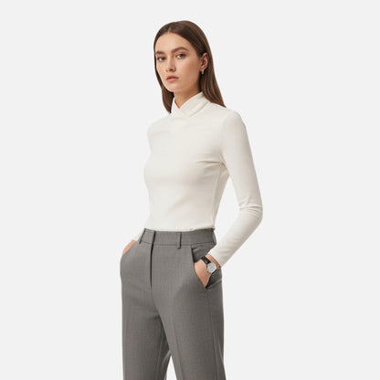 Da Donna Blusa Collo Incrociato Eleganza Casual Moderna