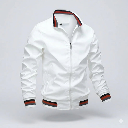 Da Uomo Giacca Leggera Zip Front Collo Alto Design Pulito