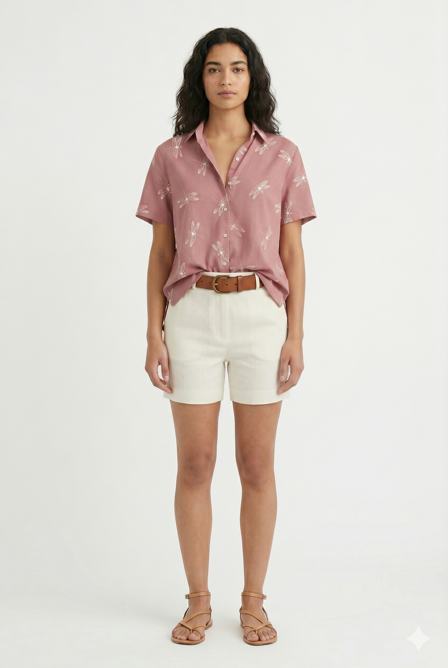 Da Donna Camicia Leggera Manica Corta Stampa Libellule Casual