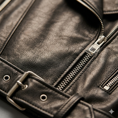 Da Donna Giacca Biker Cropped Con Cintura Strutturata